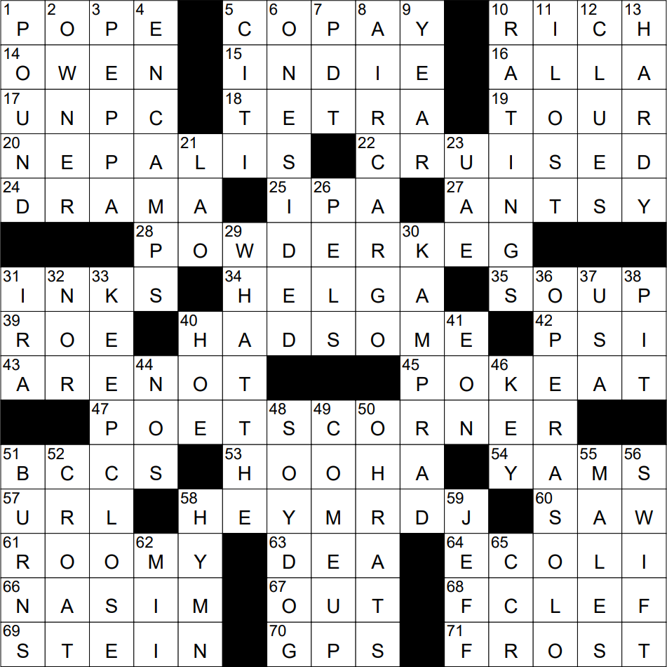 0419 23 NY Times Crossword 19 Apr 23 Wednesday NYXCrossword