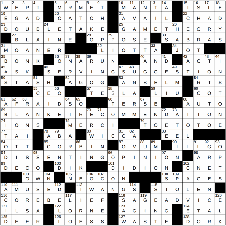 0618 23 NY Times Crossword 18 Jun 23 Sunday NYXCrossword