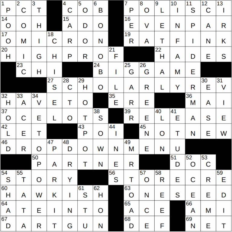 0721 22 NY Times Crossword 21 Jul 22 Thursday NYXCrossword