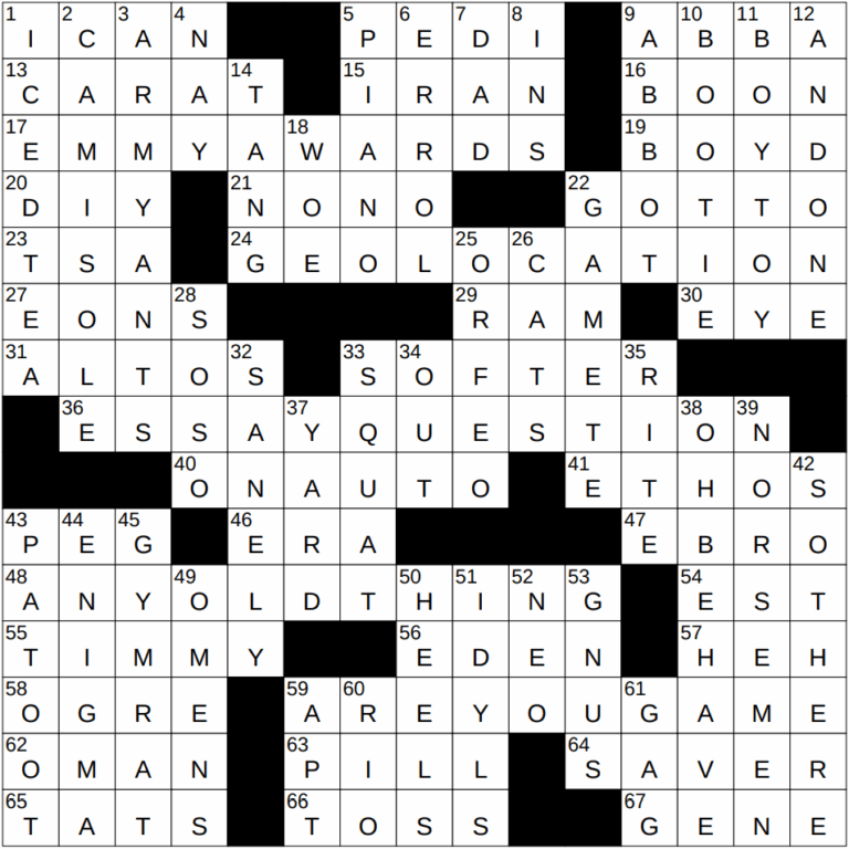 0822 24 NY Times Crossword 22 Aug 24 Thursday NYXCrossword