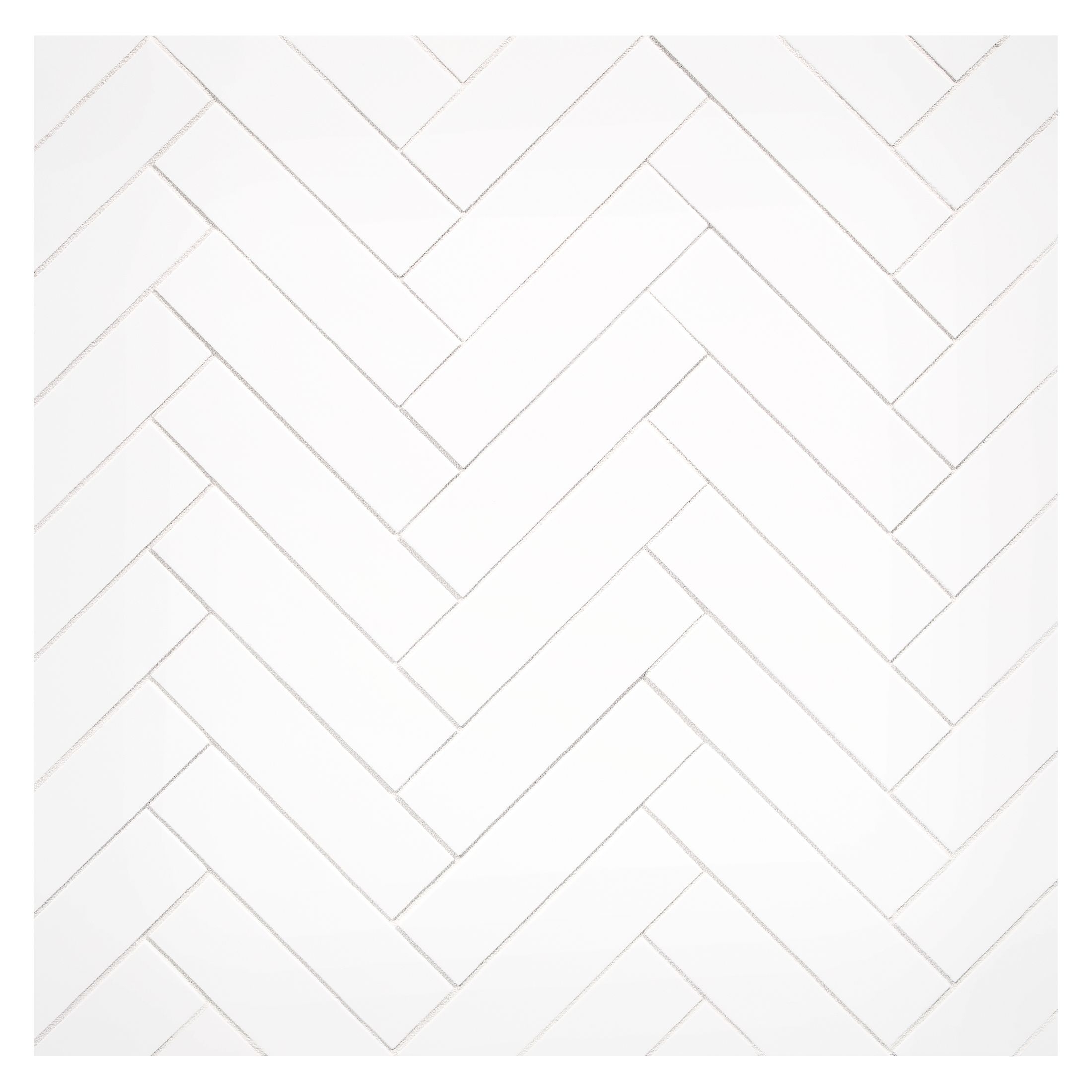 1 X 4 Ultra Flat Herringbone Mosaic Ultra White Ultra Gloss Modern Ceramic Collection