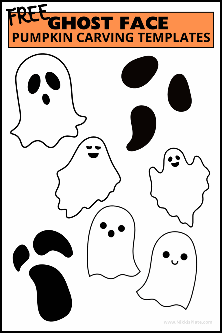 10 FREE Ghost Face Pumpkin Carving Templates Printables NP