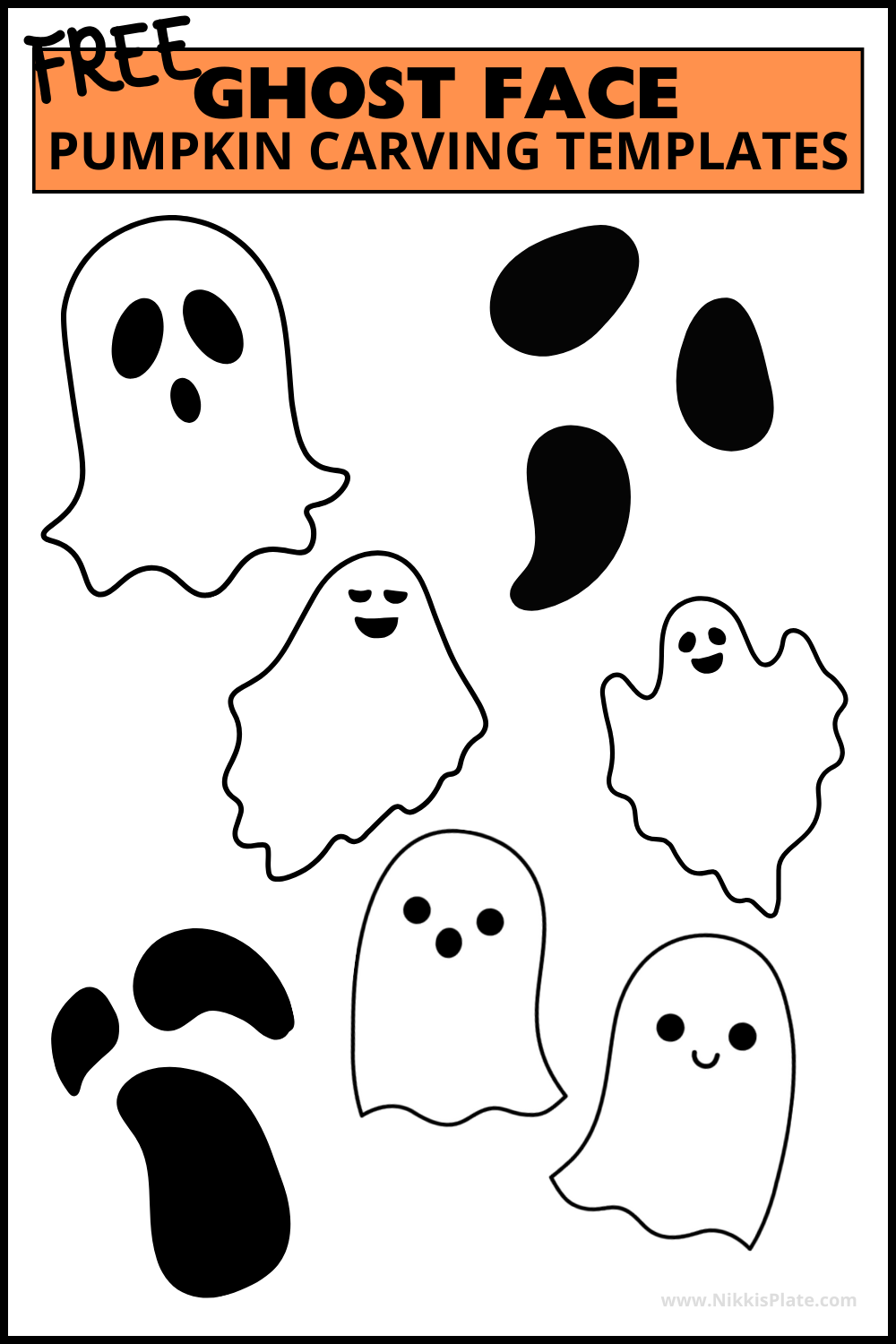 10 FREE Ghost Face Pumpkin Carving Templates Printables NP 10 FREE Ghost Face Pumpkin Carving Templates Printables NP