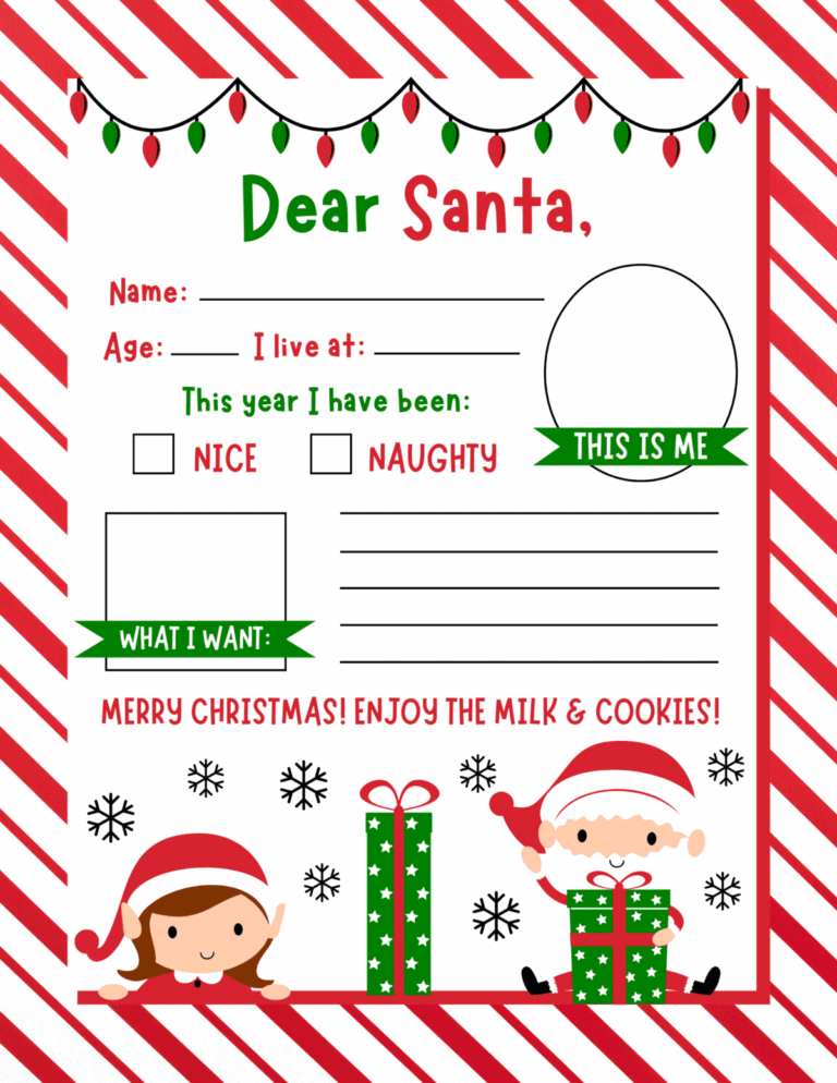 10 Free Printable Letters To Santa Templates Prudent Penny Pincher