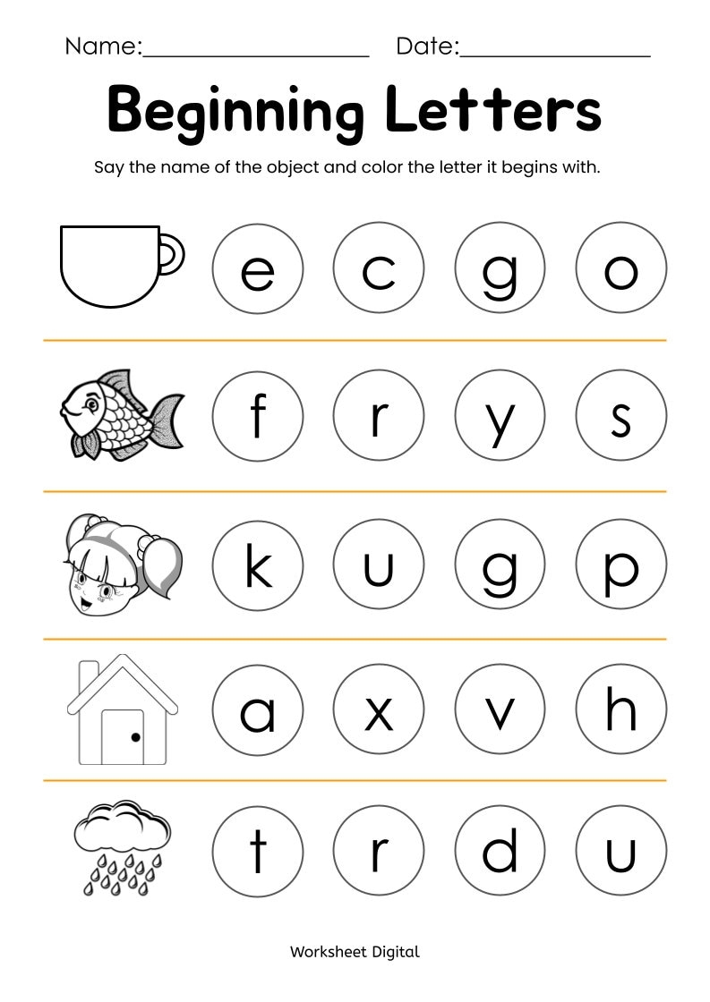 10 Printable Beginning Letters Worksheets For Kindergarten Preschool Homeschool Educational Printables Etsy 10 Printable Beginning Letters Worksheets For Kindergarten Preschool Homeschool Educational Printables Etsy