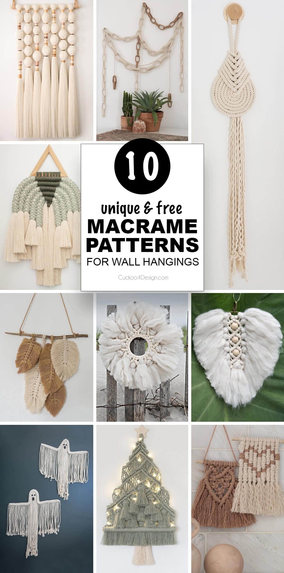 10 Unique Free Macrame Patterns For Wall Hangings beginner friendly Cuckoo4Design 10 Unique Free Macrame Patterns For Wall Hangings beginner friendly Cuckoo4Design