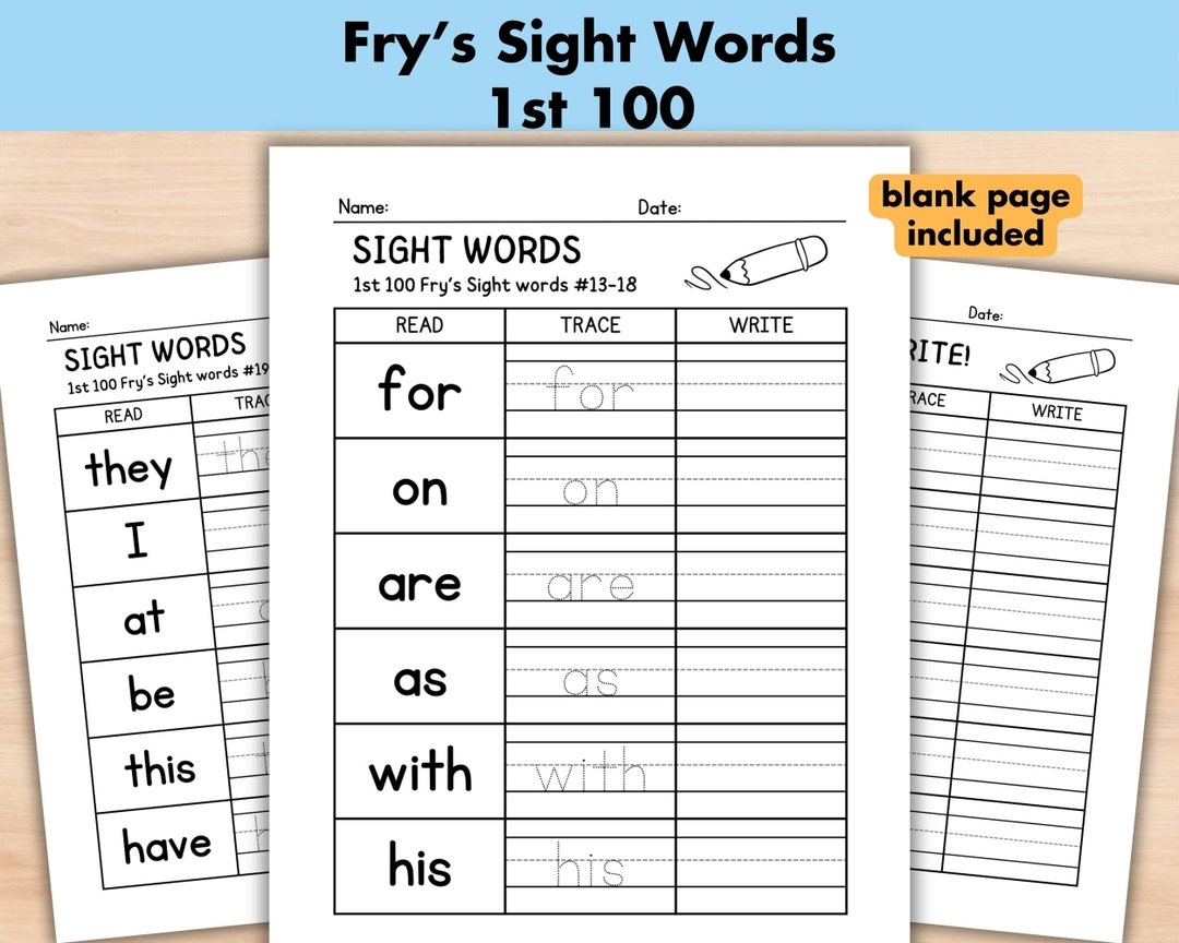 100 Printable Sight Words 1st 100 Fry Sight Words Kindergarten Sight Word Worksheets 1st 3rd Grade ELA Spelling Homeschool Activities Etsy 100 Printable Sight Words 1st 100 Fry Sight Words Kindergarten Sight Word Worksheets 1st 3rd Grade ELA Spelling Homeschool Activities Etsy