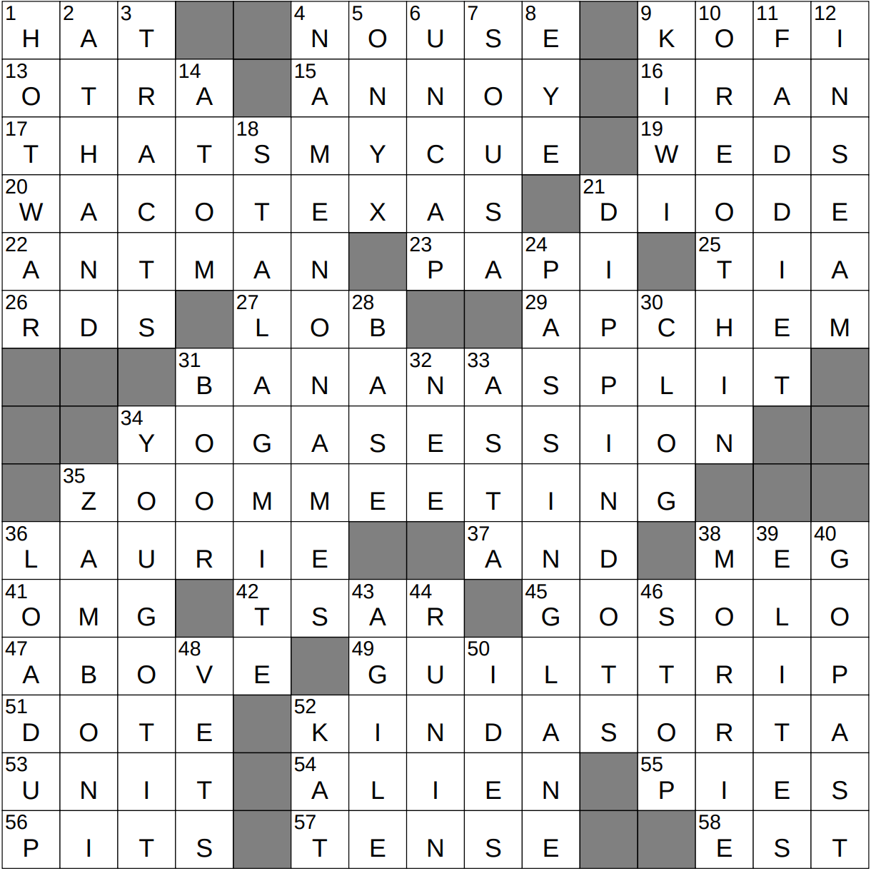 1112 22 NY Times Crossword 12 Nov 22 Saturday NYXCrossword