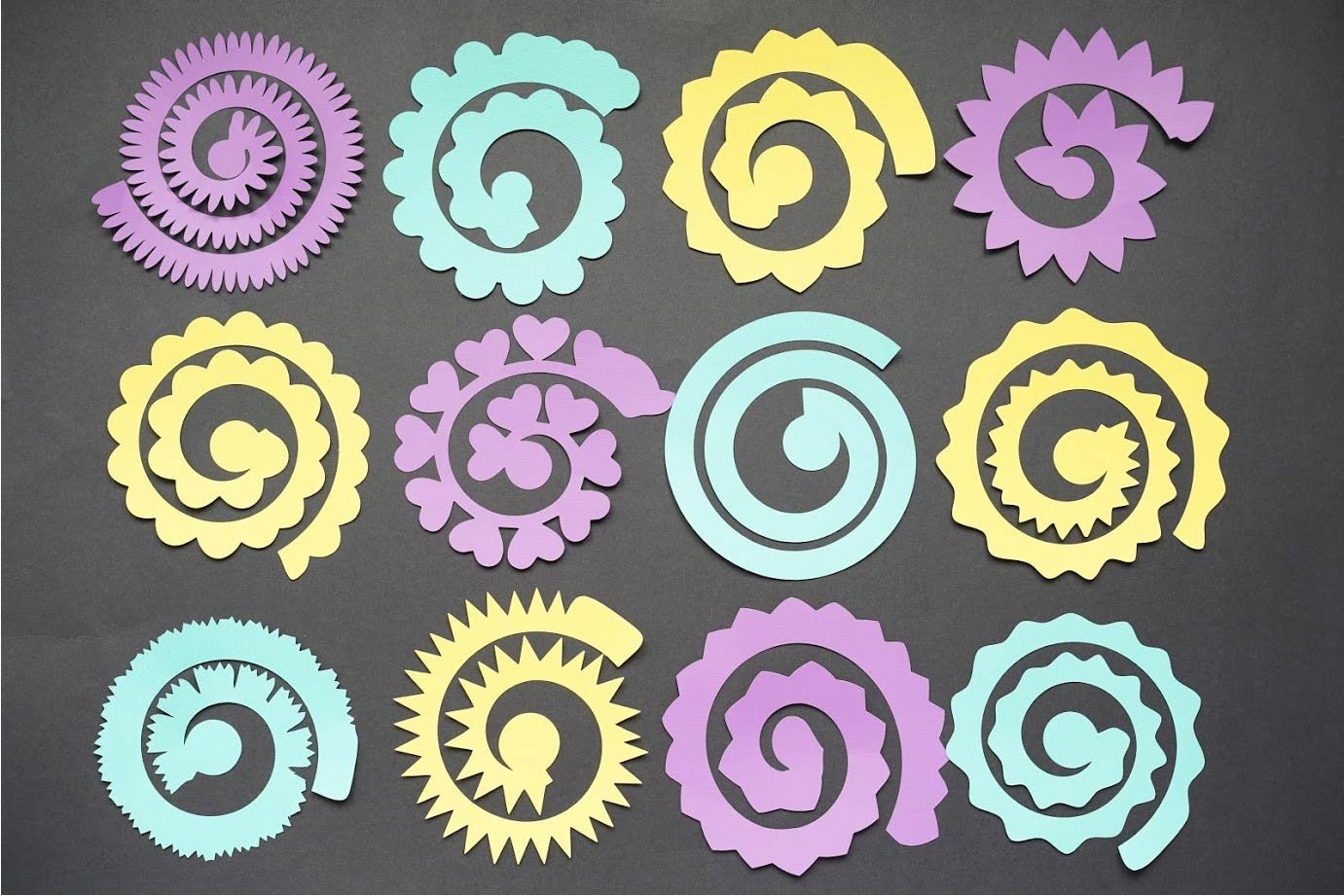 12 Free Rolled Flower SVG Templates 12 Free Rolled Flower SVG Templates