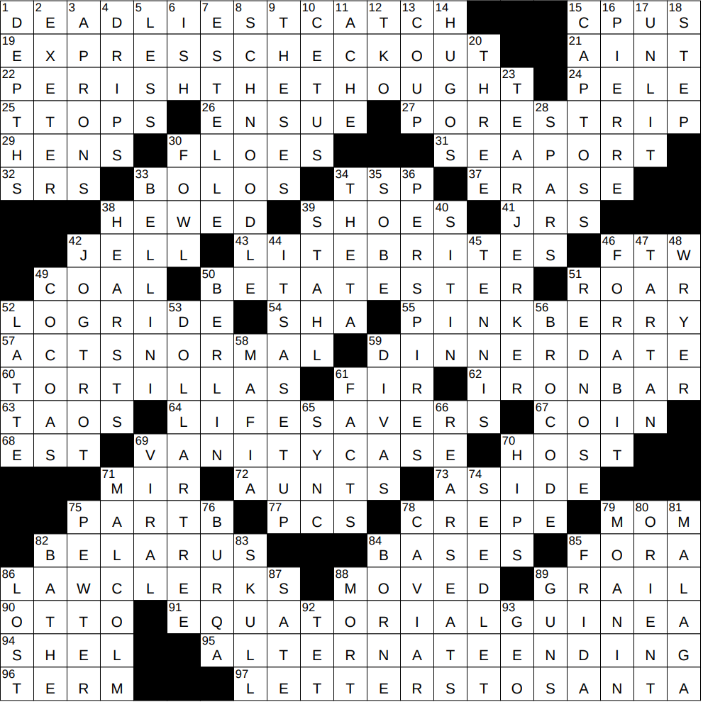 1222 24 NY Times Crossword 22 Dec 24 Sunday NYXCrossword 1222 24 NY Times Crossword 22 Dec 24 Sunday NYXCrossword