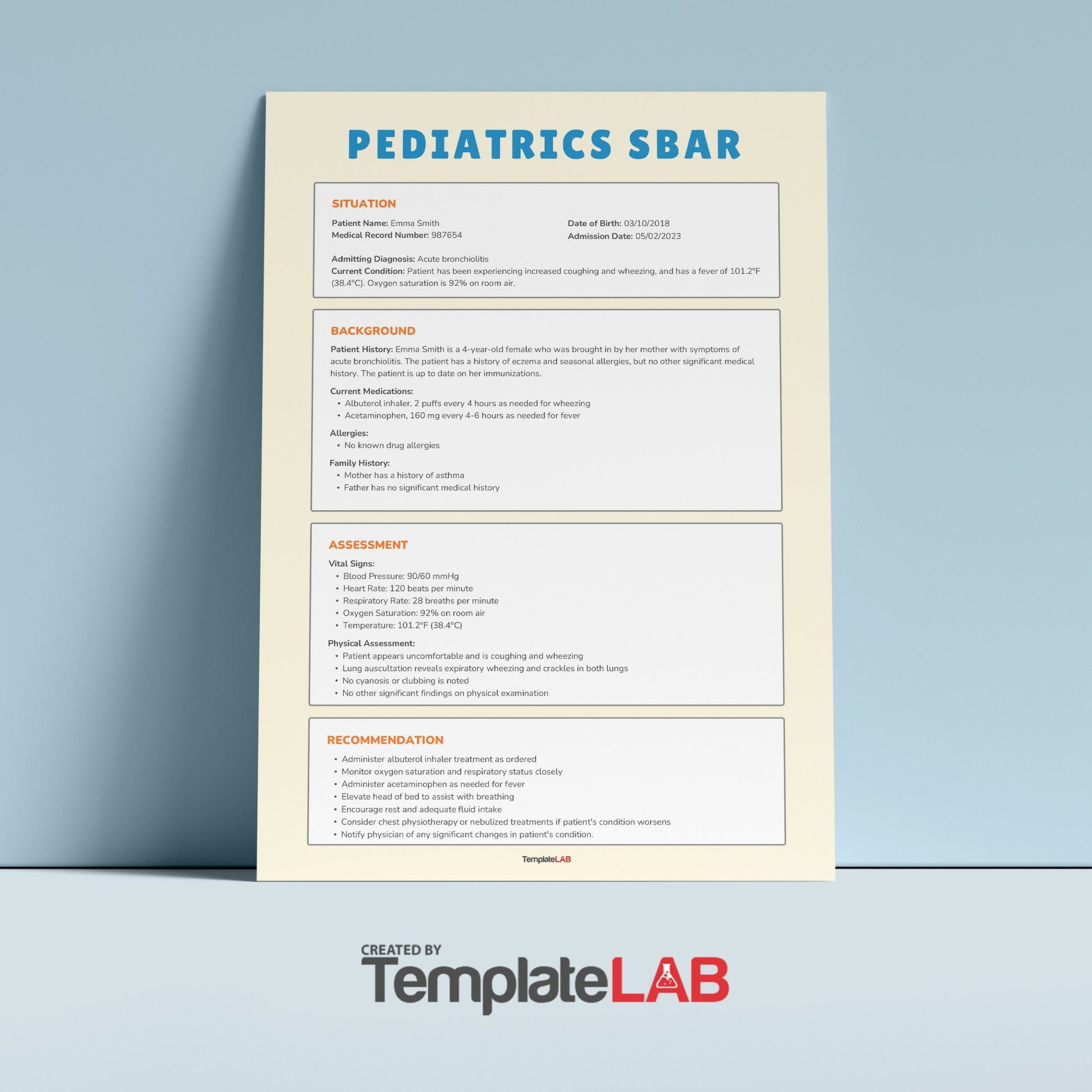 free printable blank sbar template