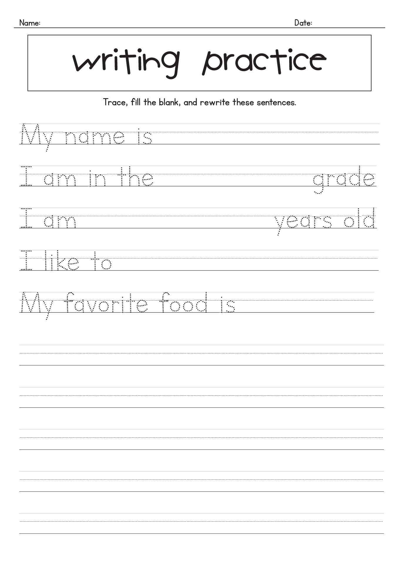 writing worksheets for first graders writing worksheets for first graders