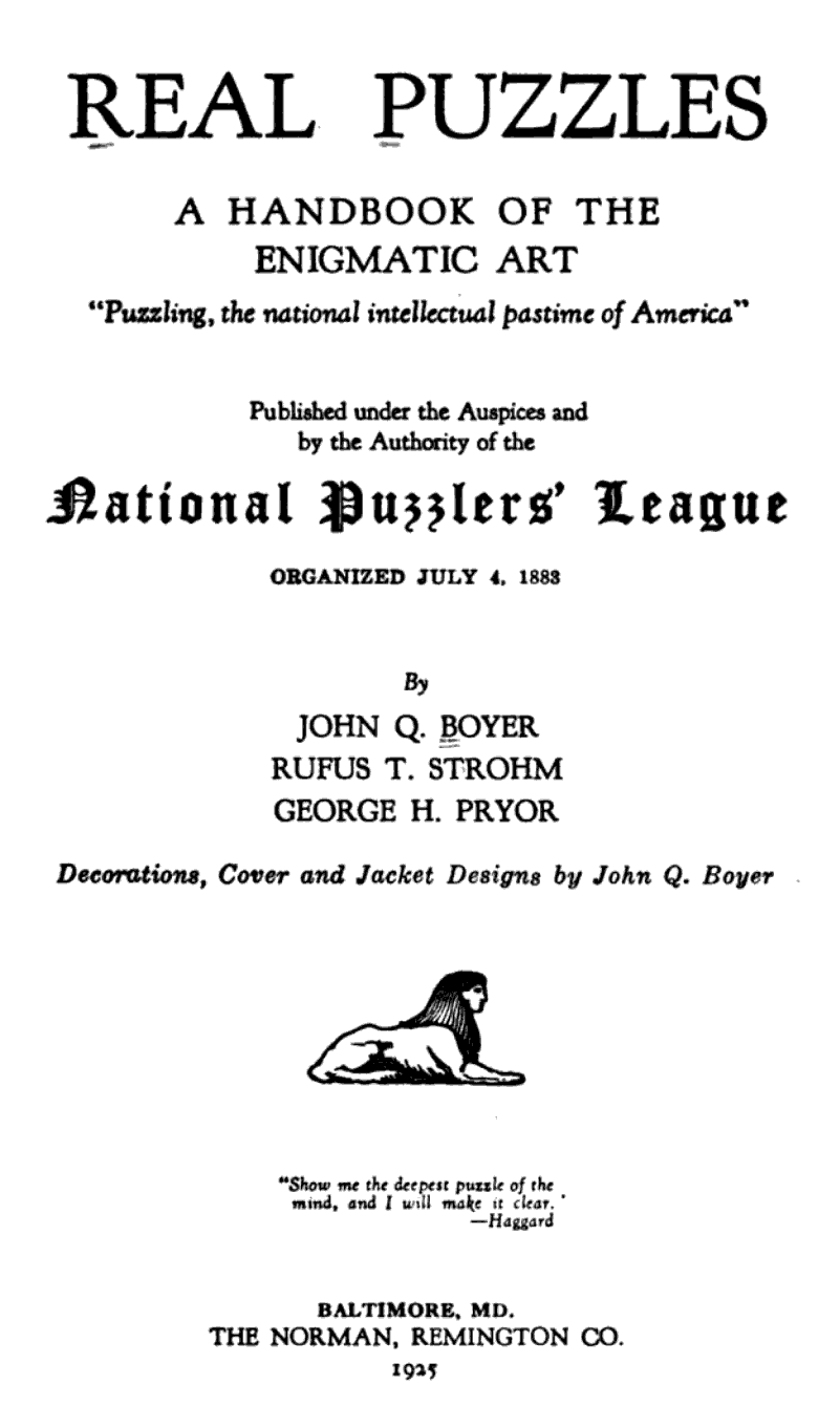 1925 The Year In Crosswords 2 Of 4 T Campbell s Grid