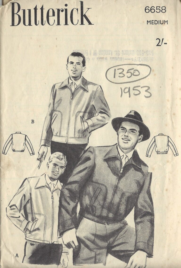1953 Vintage Sewing Pattern MEN S JACKET C38 40 1350 The Vintage Pattern Shop
