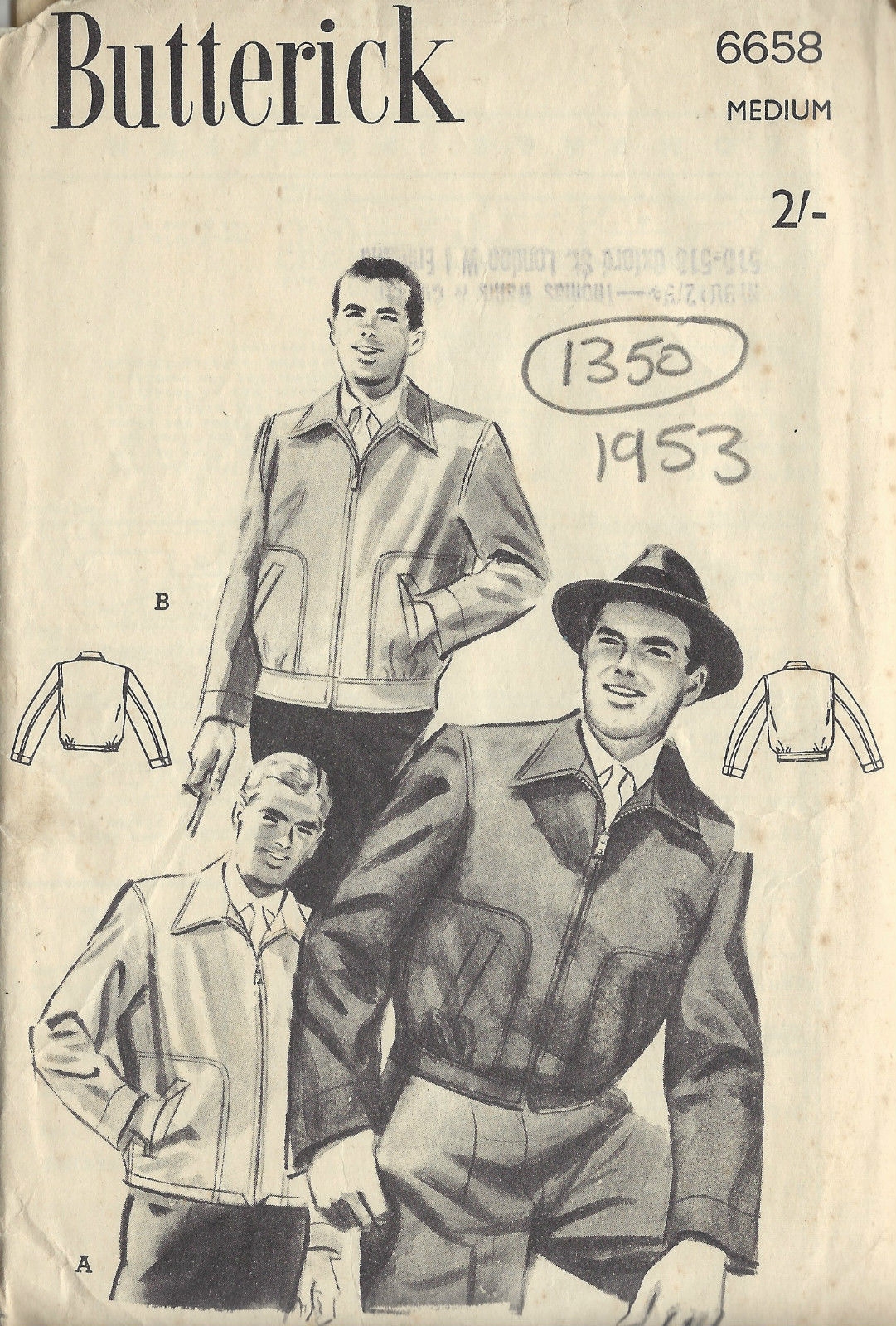 1953 Vintage Sewing Pattern MEN S JACKET C38 40 1350 The Vintage Pattern Shop 1953 Vintage Sewing Pattern MEN S JACKET C38 40 1350 The Vintage Pattern Shop