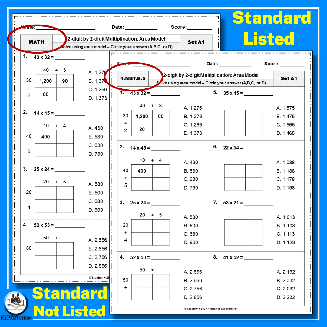 2 Digit By 2 Digit Area Model Multiplication Worksheets ExperTuition 2 Digit By 2 Digit Area Model Multiplication Worksheets ExperTuition