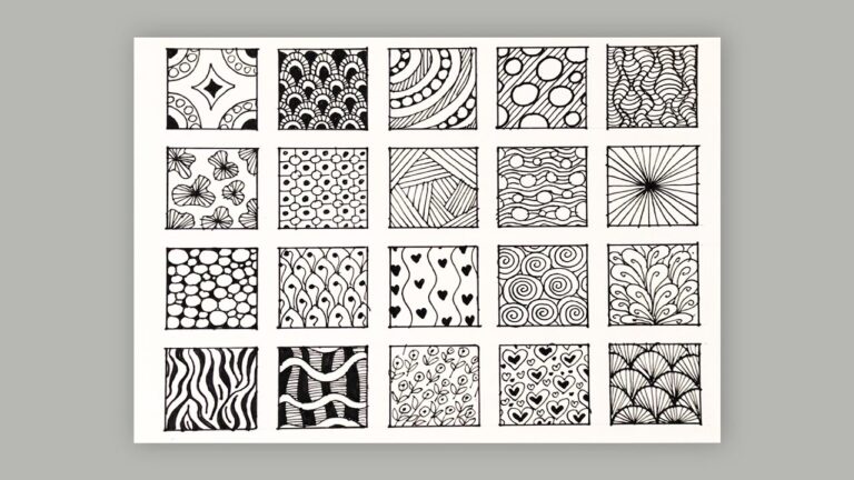 20 Easy Zentangle Patterns For Beginners Step by Step Zentangle Doodle Art YouTube