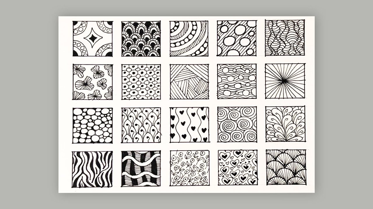 20 Easy Zentangle Patterns For Beginners Step by Step Zentangle Doodle Art YouTube 20 Easy Zentangle Patterns For Beginners Step by Step Zentangle Doodle Art YouTube