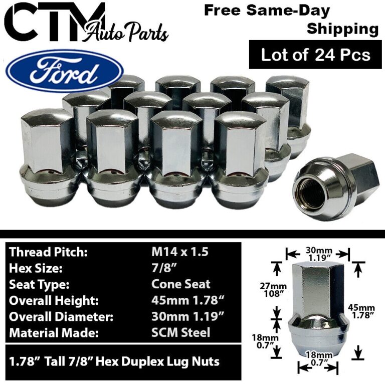 24 Chrome 14x1 5 Large Seat Lug Nut Fit Ford F150 Navigator Expedition Stock Rim EBay