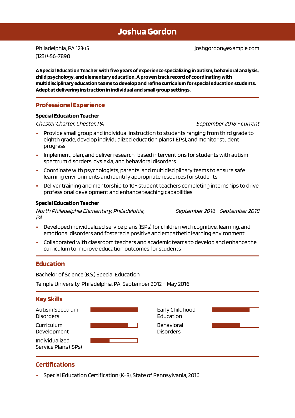 25 Best Special Education Teacher Resume Examples And Templates For 2025 ResumeBuilder 25 Best Special Education Teacher Resume Examples And Templates For 2025 ResumeBuilder