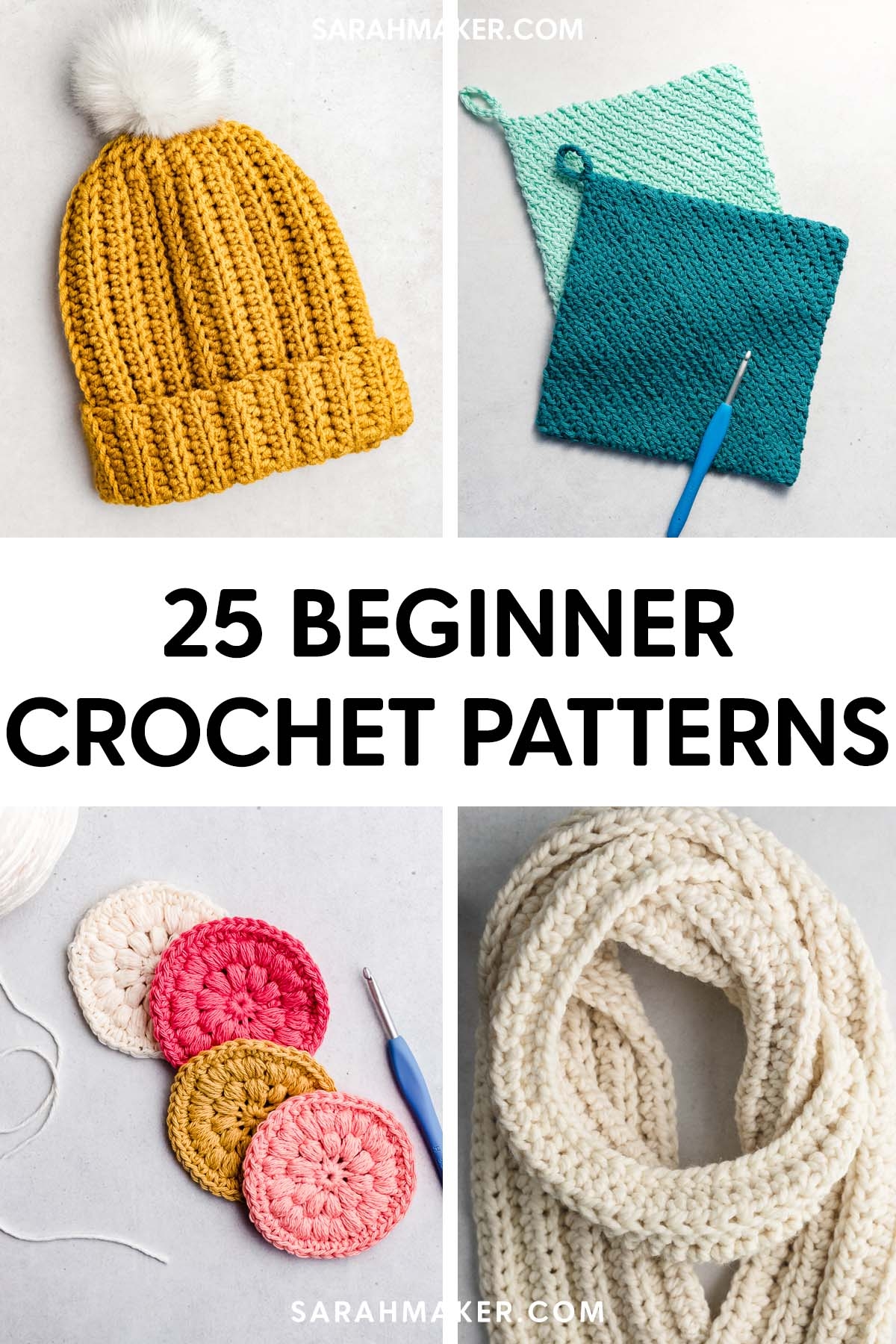 25 Free Easy Crochet Patterns For Beginners Sarah Maker 25 Free Easy Crochet Patterns For Beginners Sarah Maker