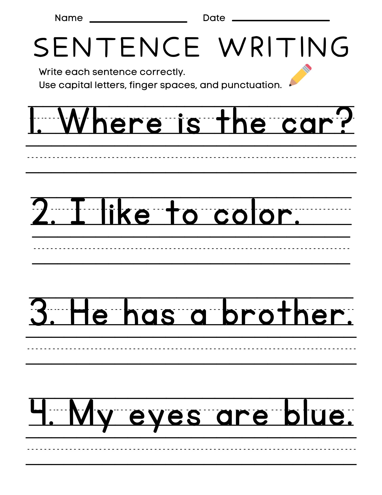 writing for 3rd graders worksheets