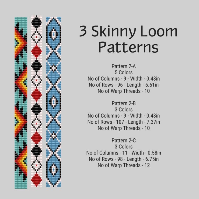 3 Narrow LOOM Beaded Bracelet Patterns Etsy