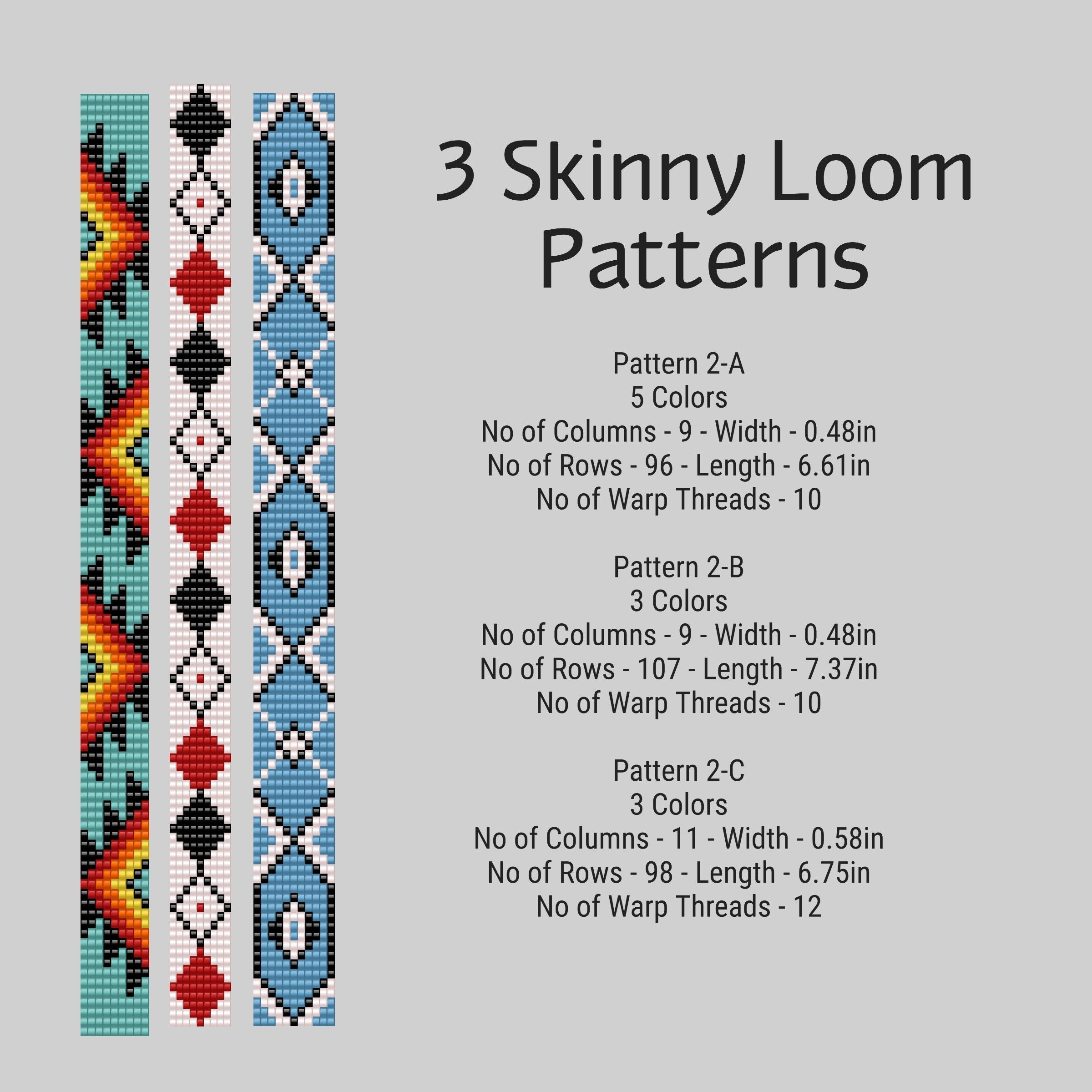 3 Narrow LOOM Beaded Bracelet Patterns Etsy 3 Narrow LOOM Beaded Bracelet Patterns Etsy