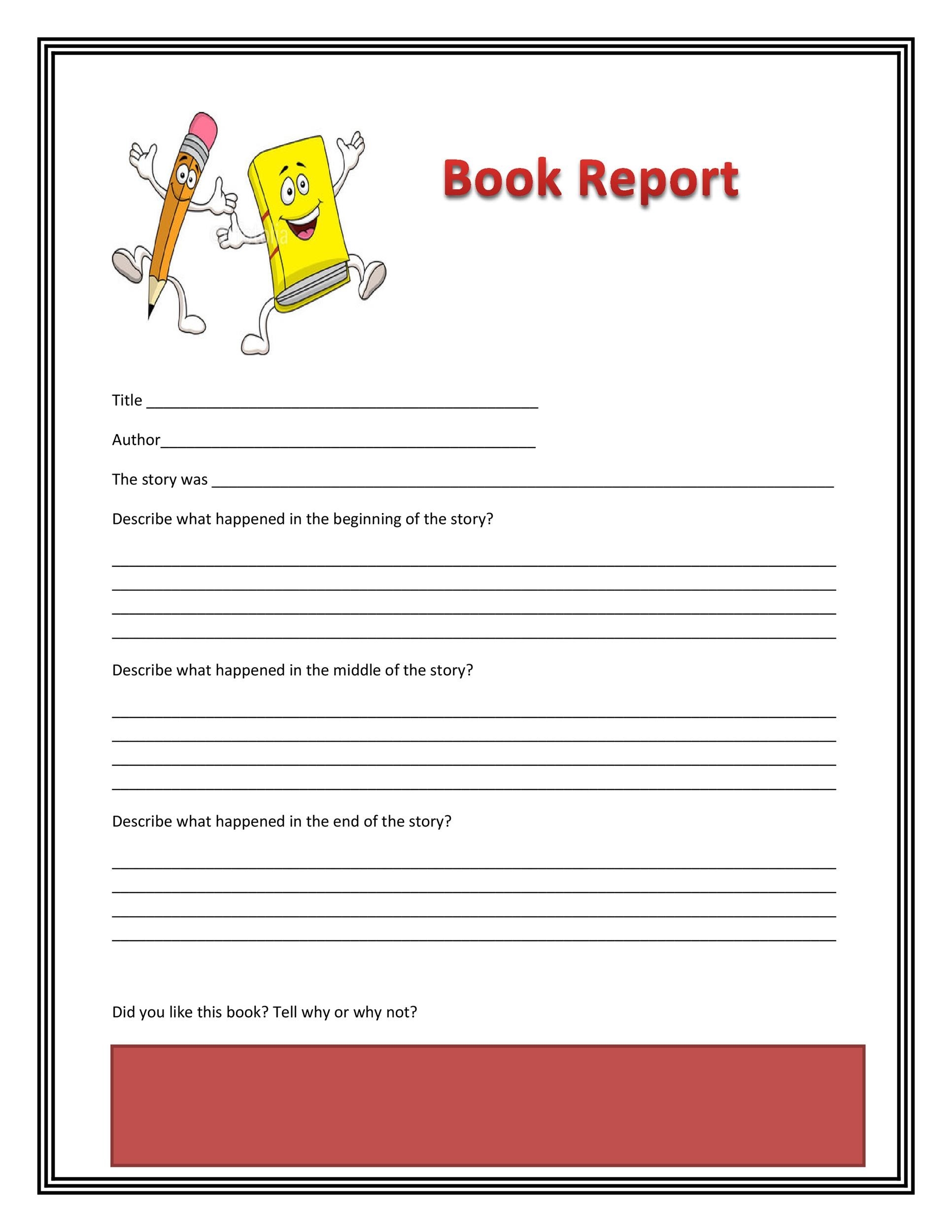 free printable book report template free printable book report template