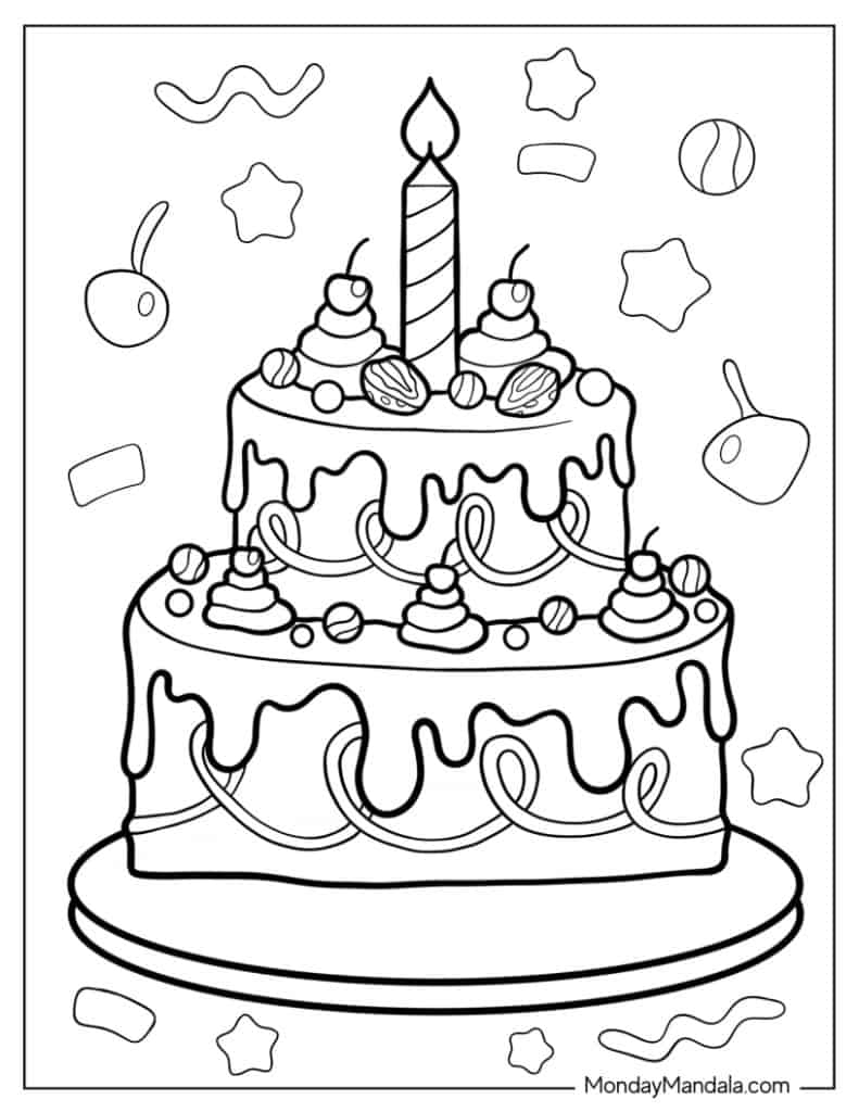 30 Cake Coloring Pages Free PDF Printables 30 Cake Coloring Pages Free PDF Printables
