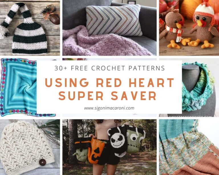 30 Free Crochet Patterns Using Red Heart Super Saver Sigoni Macaroni
