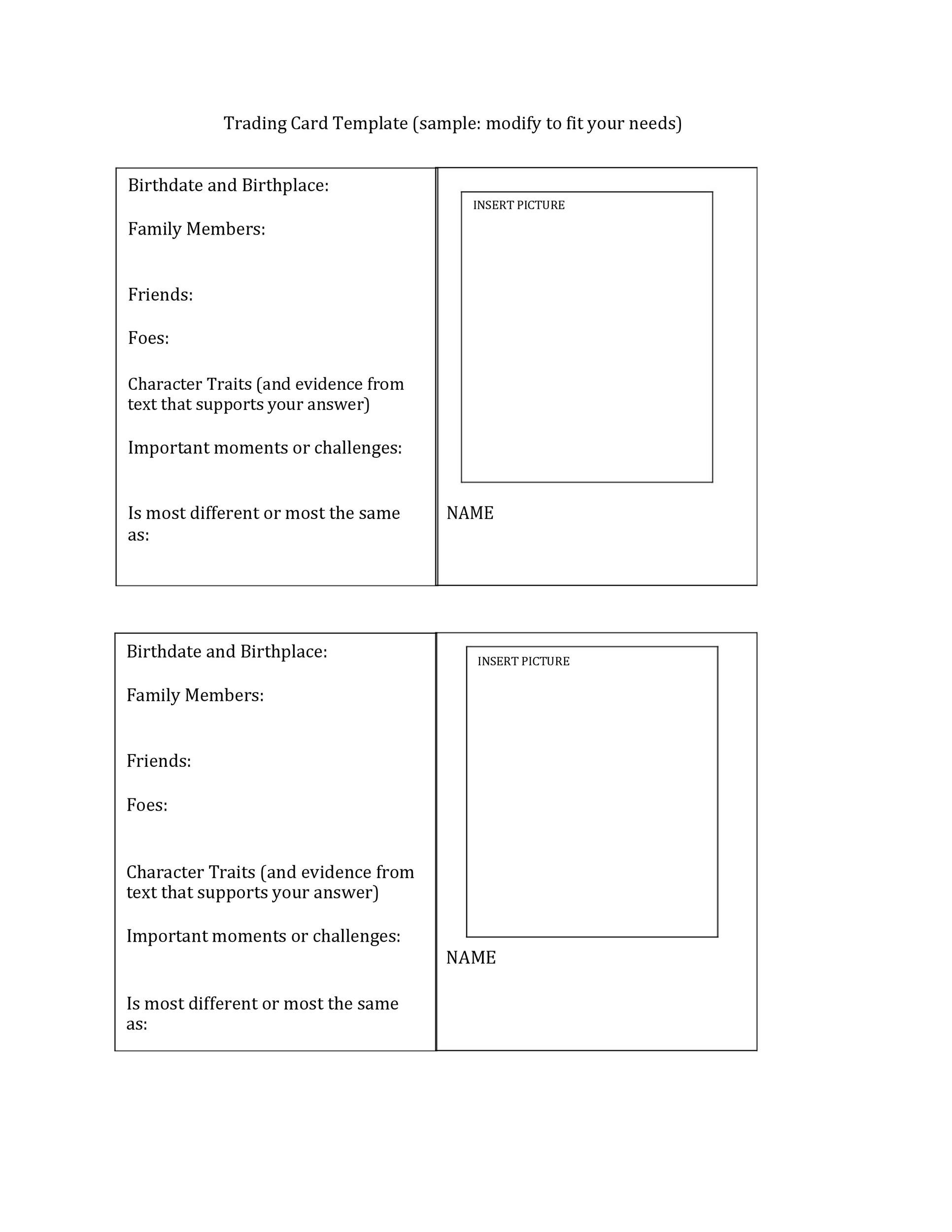 33 Free Trading Card Templates Baseball Football Etc TemplateLab