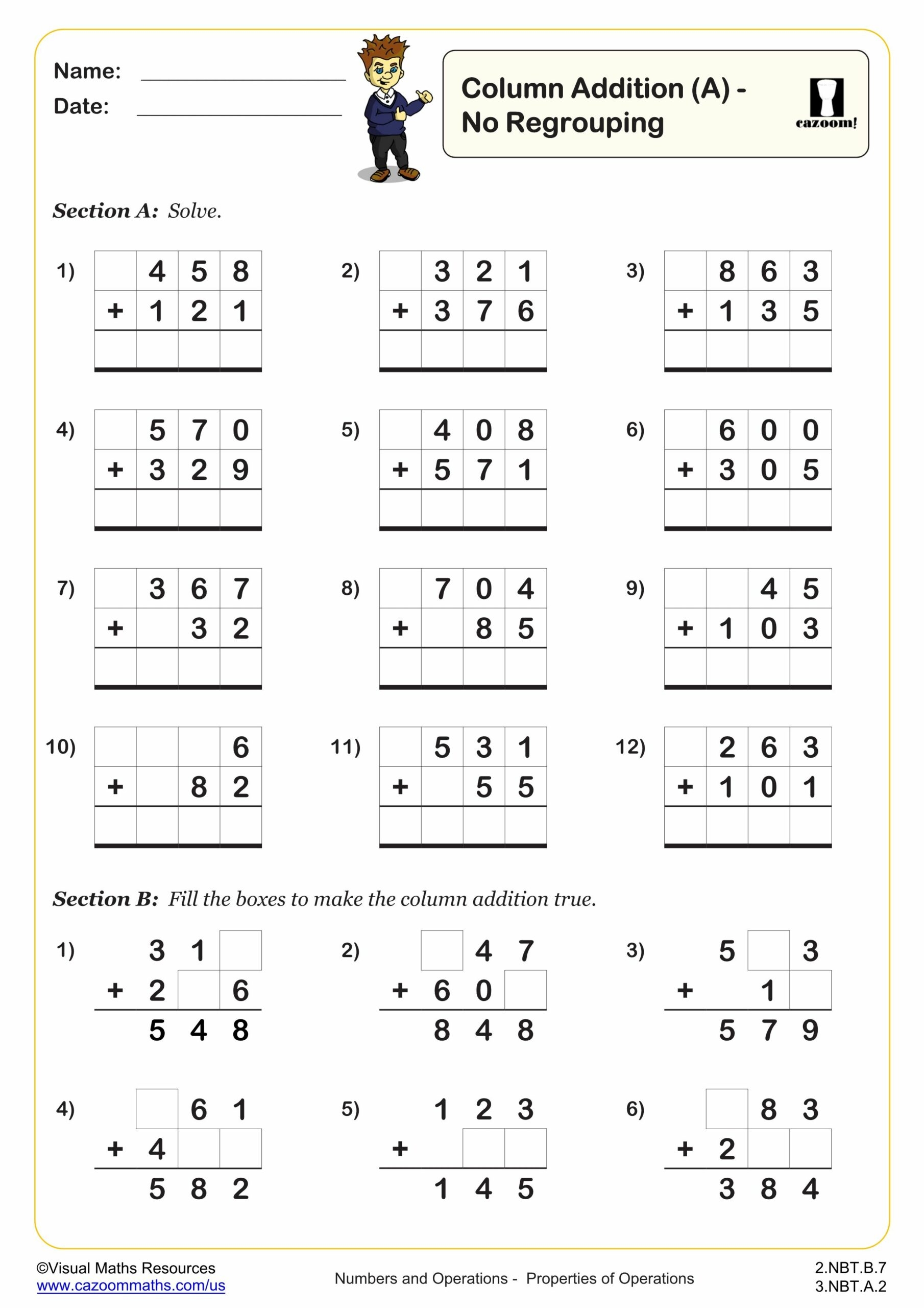 3rd Grade Addition Worksheets PDF Printable Worksheets Cazoom Math 3rd Grade Addition Worksheets PDF Printable Worksheets Cazoom Math