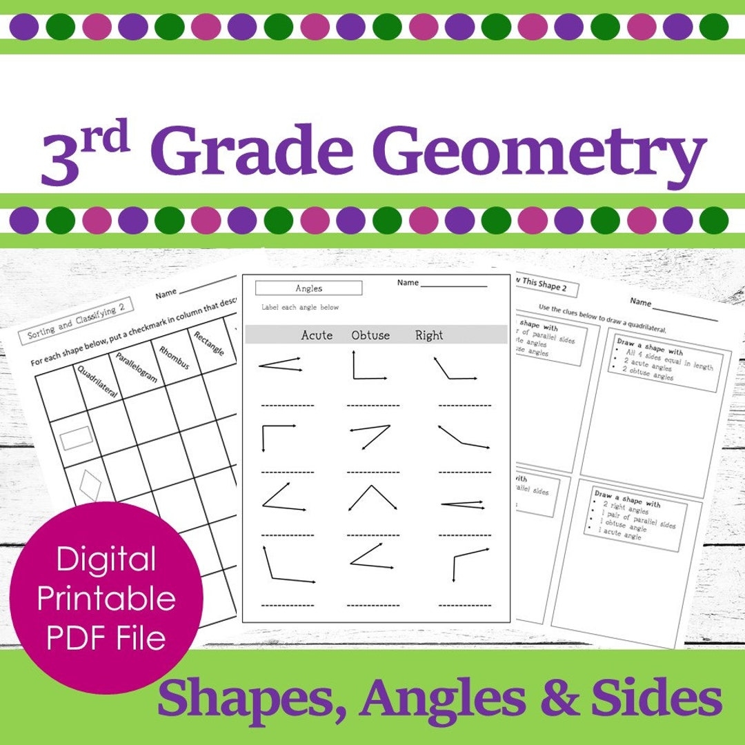 3rd Grade Geometry math Printable Worksheets geometry For Third Grade Etsy 3rd Grade Geometry math Printable Worksheets geometry For Third Grade Etsy