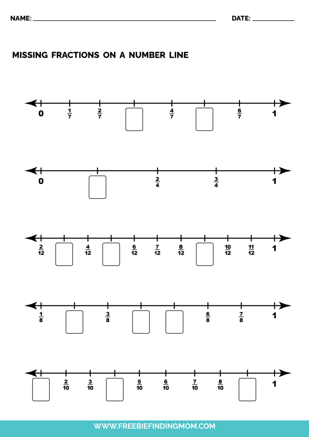 fraction number lines worksheet fraction number lines worksheet