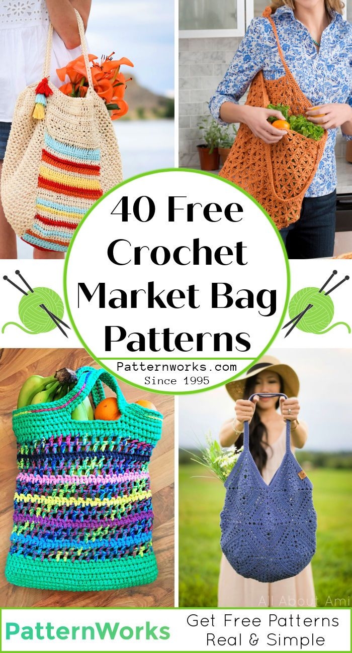 40 Free Crochet Market Bag Patterns For Beginners 40 Free Crochet Market Bag Patterns For Beginners
