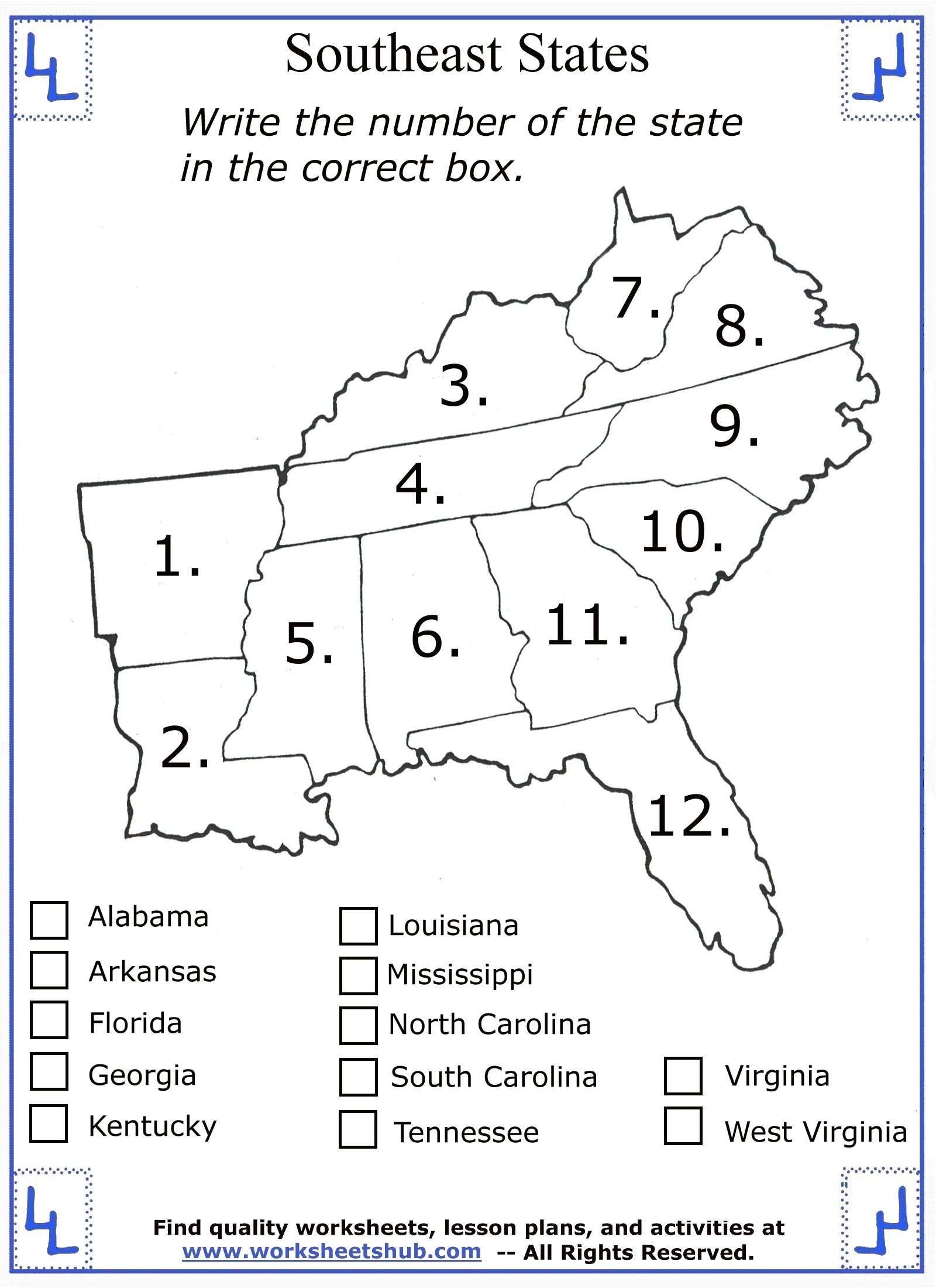 4th Grade Social Studies Southeast Region States 4th Grade Social Studies Southeast Region States