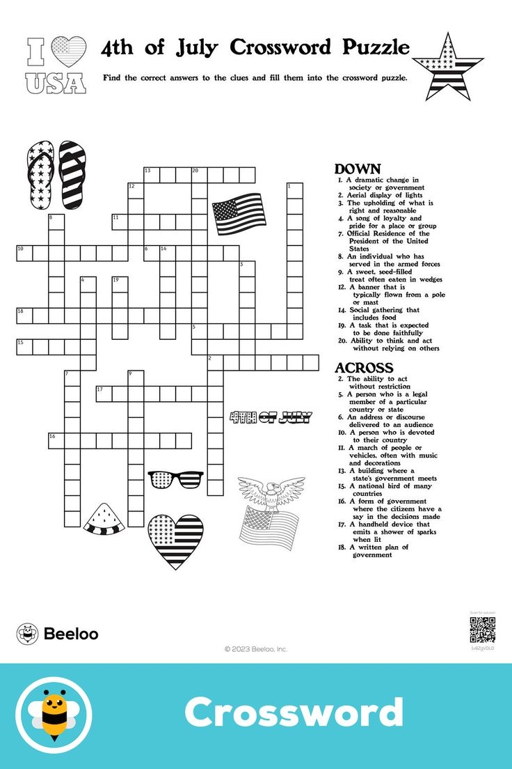 4th Of July Crossword Puzzle 4th Of July Crossword Puzzle