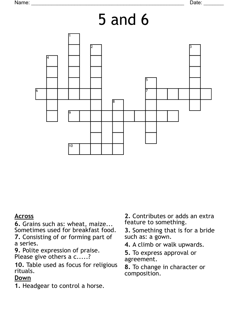 5 And 6 Crossword WordMint 5 And 6 Crossword WordMint