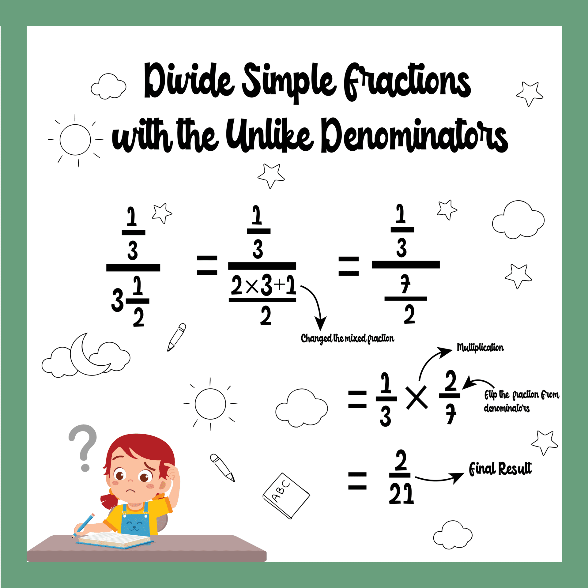 5 Free Dividing Fractions With Unlike Denominators Worksheets 5 Free Dividing Fractions With Unlike Denominators Worksheets