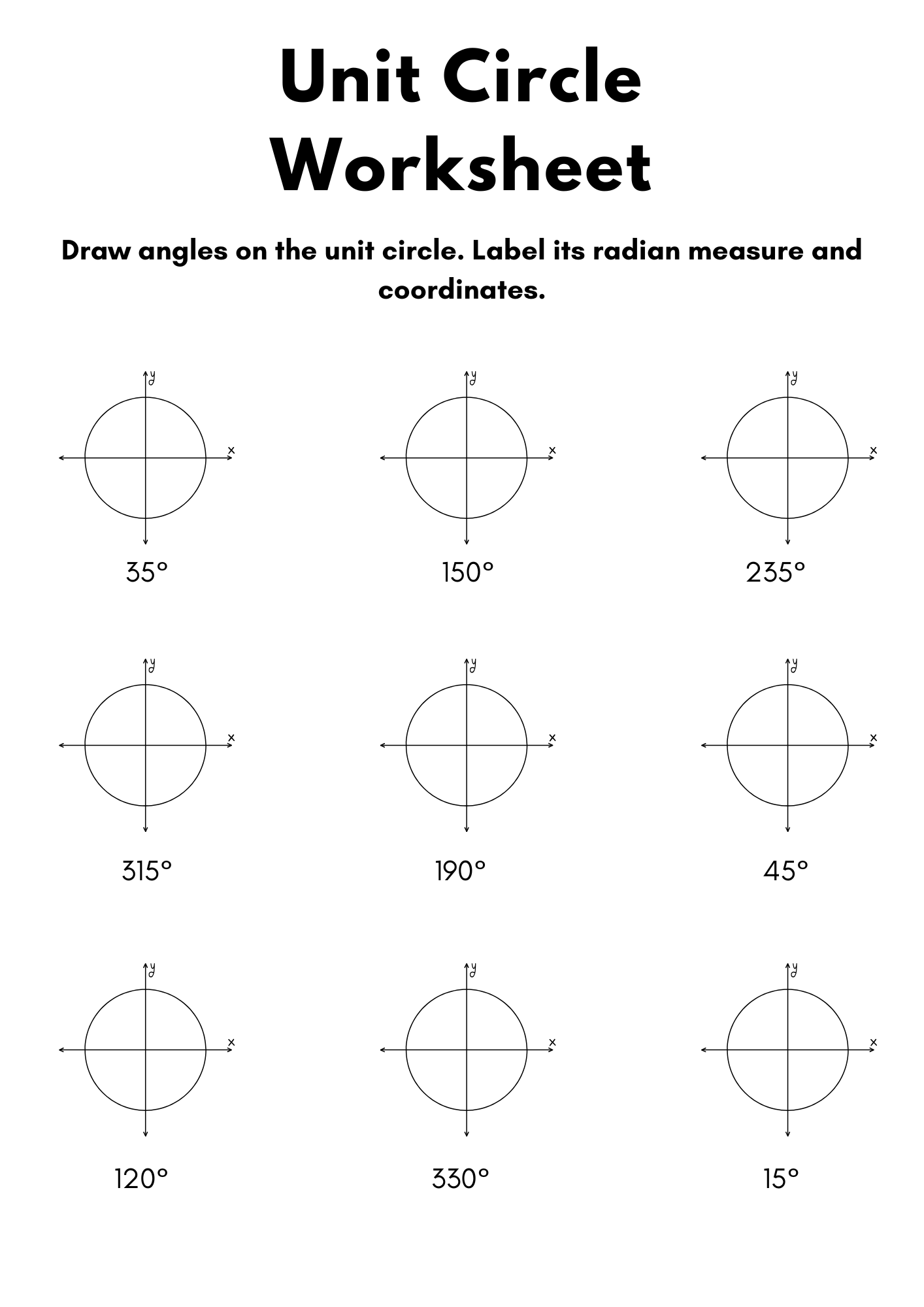 50 Free Printable Unit Circle Worksheet To Download In PDF 50 Free Printable Unit Circle Worksheet To Download In PDF