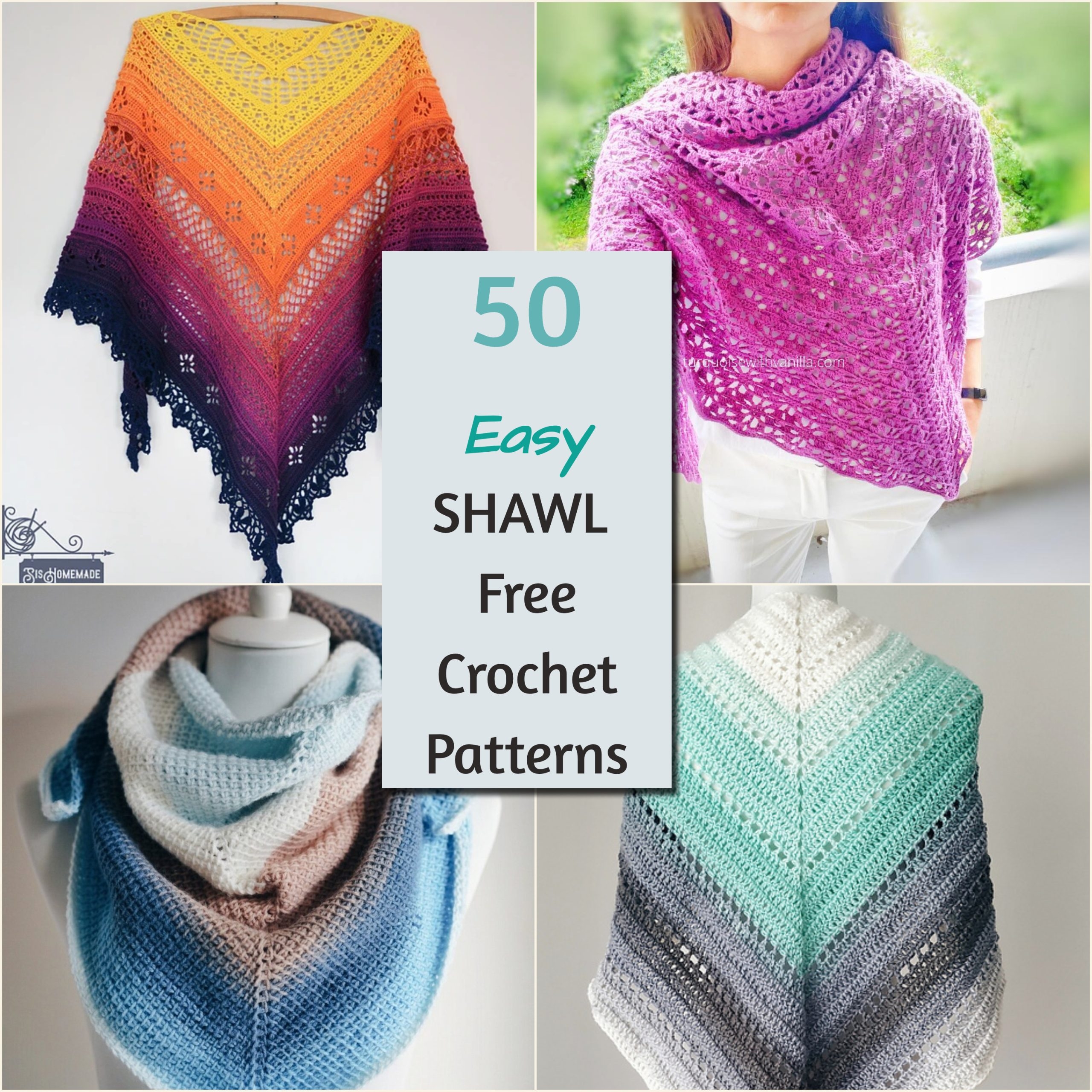 50 Quick And Easy Crochet Shawl Patterns 50 Quick And Easy Crochet Shawl Patterns