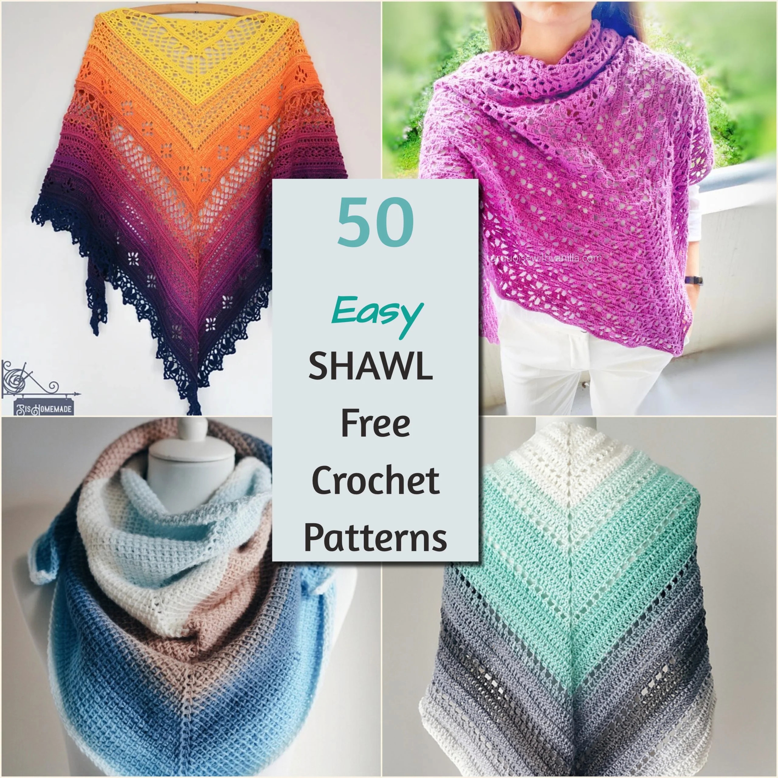 50 Quick And Easy Crochet Shawl Patterns 50 Quick And Easy Crochet Shawl Patterns