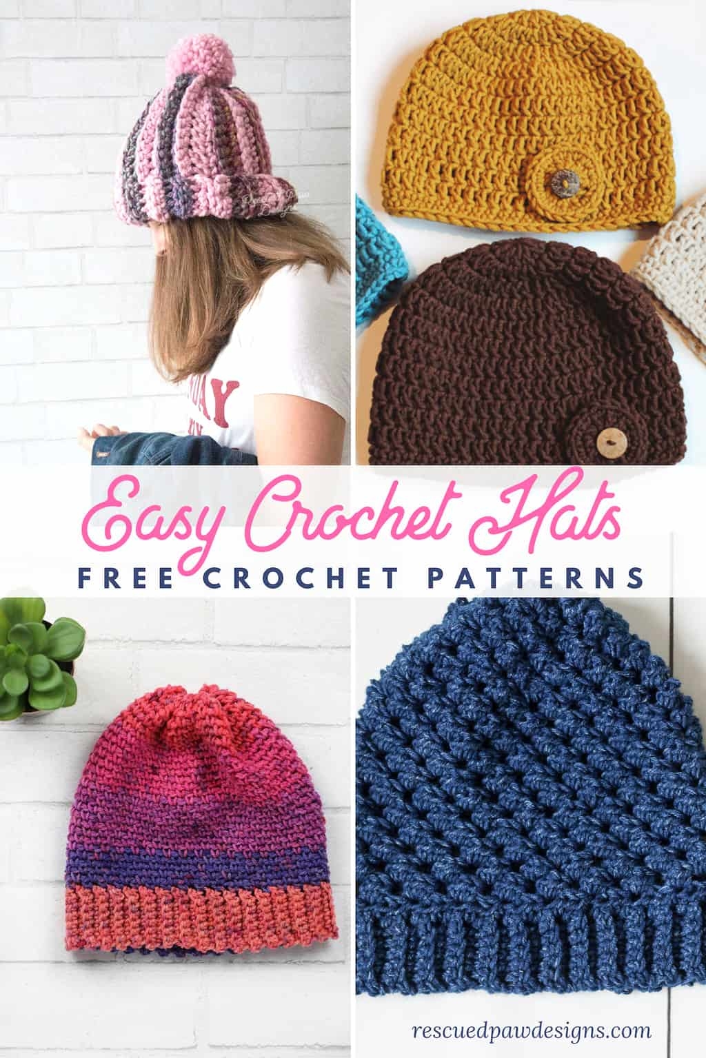 6 Easy Crochet Hat Patterns For Beginners Easy Crochet Patterns 6 Easy Crochet Hat Patterns For Beginners Easy Crochet Patterns