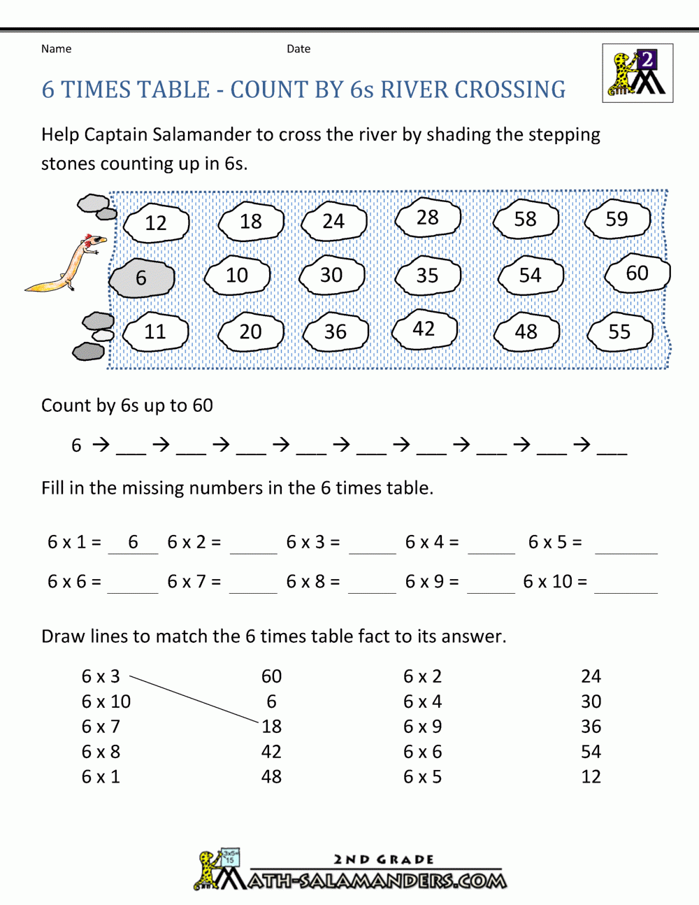 6 times table worksheet 6 times table worksheet