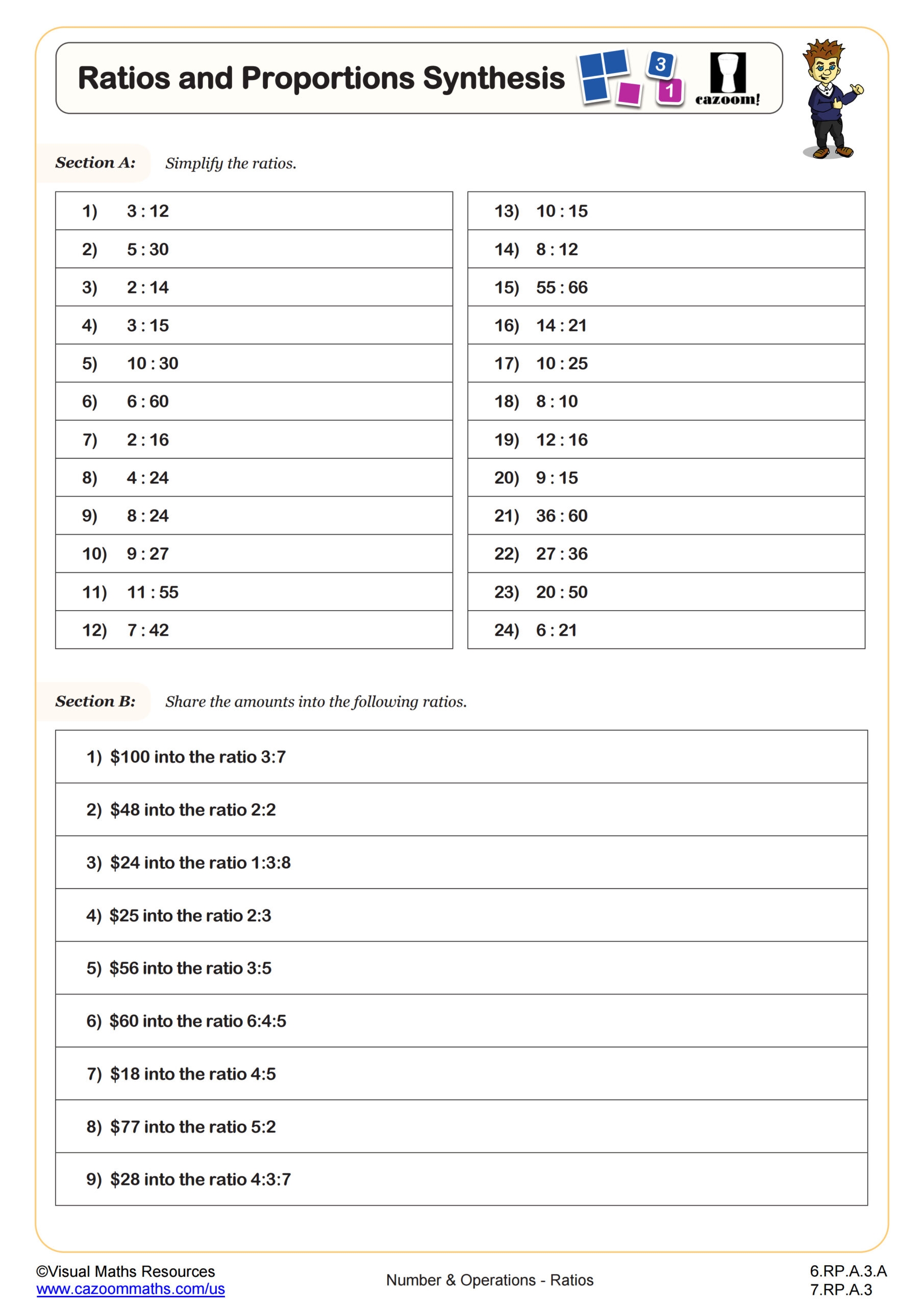 7th Grade Ratios Worksheets PDF Printable Worksheets Cazoom Math 7th Grade Ratios Worksheets PDF Printable Worksheets Cazoom Math