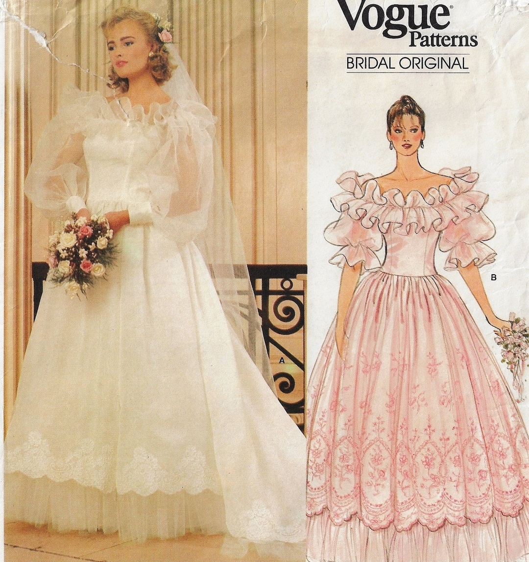 80s Womens Wedding Ballgown Petticoat Vogue Sewing Pattern 1315 Size 10 Bust 32 1 2 FF Vogue Bridal Original Etsy 80s Womens Wedding Ballgown Petticoat Vogue Sewing Pattern 1315 Size 10 Bust 32 1 2 FF Vogue Bridal Original Etsy