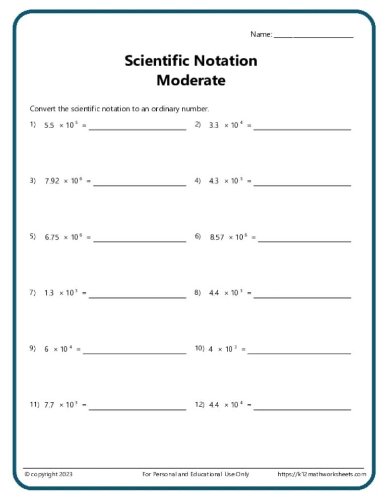 8th Grade Algebra Worksheets