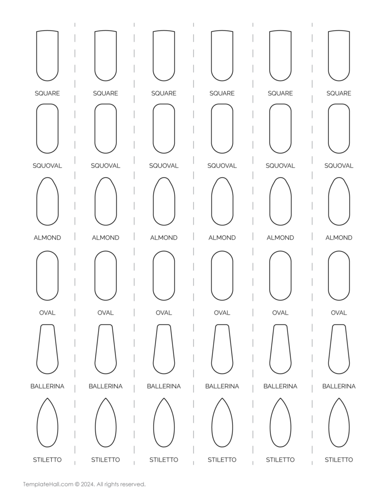 9 Printable Nail Shape Templates Free PDF Download 9 Printable Nail Shape Templates Free PDF Download