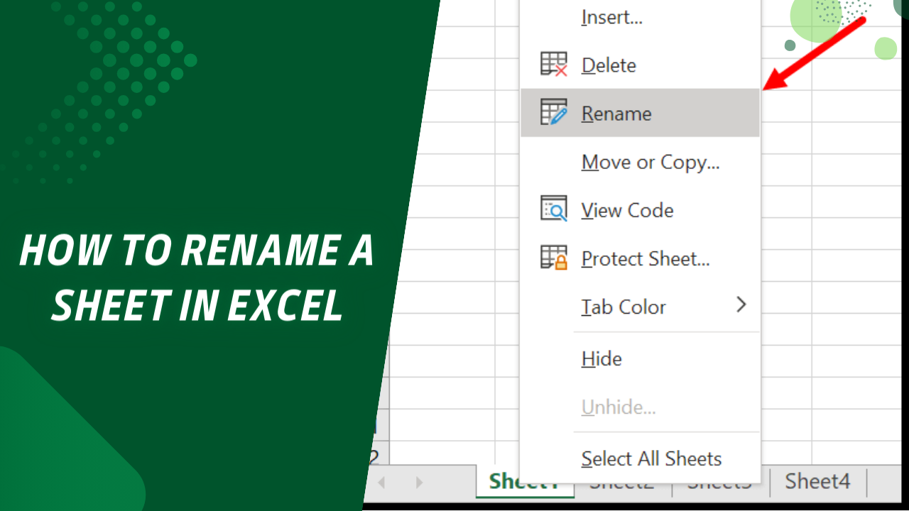 how to rename a worksheet in excel